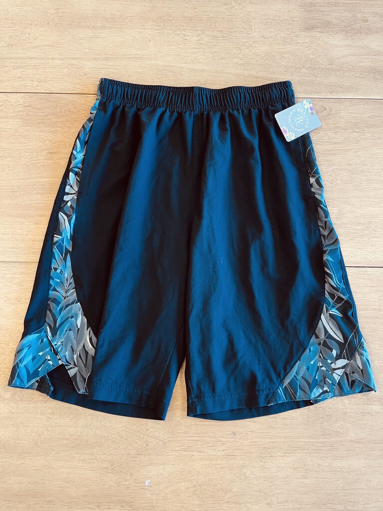 (small) Xersion Black Palm Print Basketball Shorts Men's