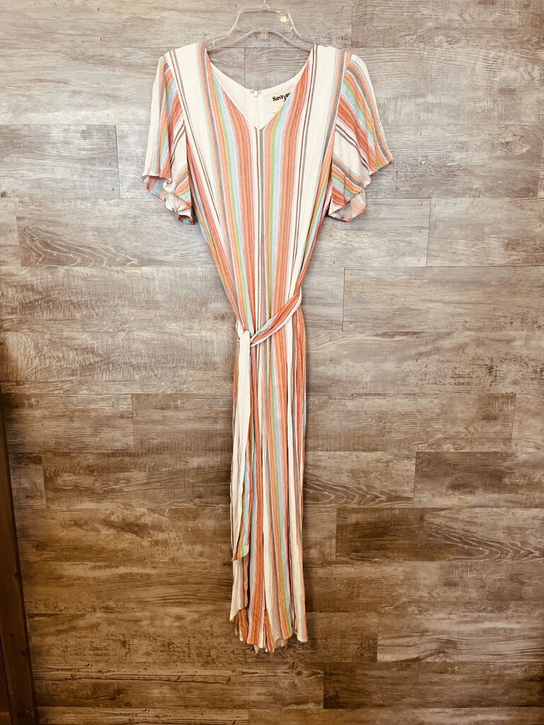 (S) Savannah Jane Striped Jumpsuit Womens