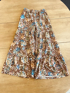 (10) Trend Blossoms Tan Tiered Wide Leg Pant
