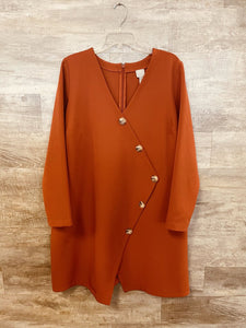 (16) ASOS Orange Button Dress Women's
