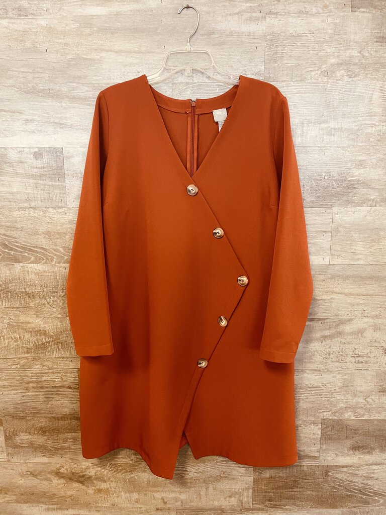 (16) ASOS Orange Button Dress Women's