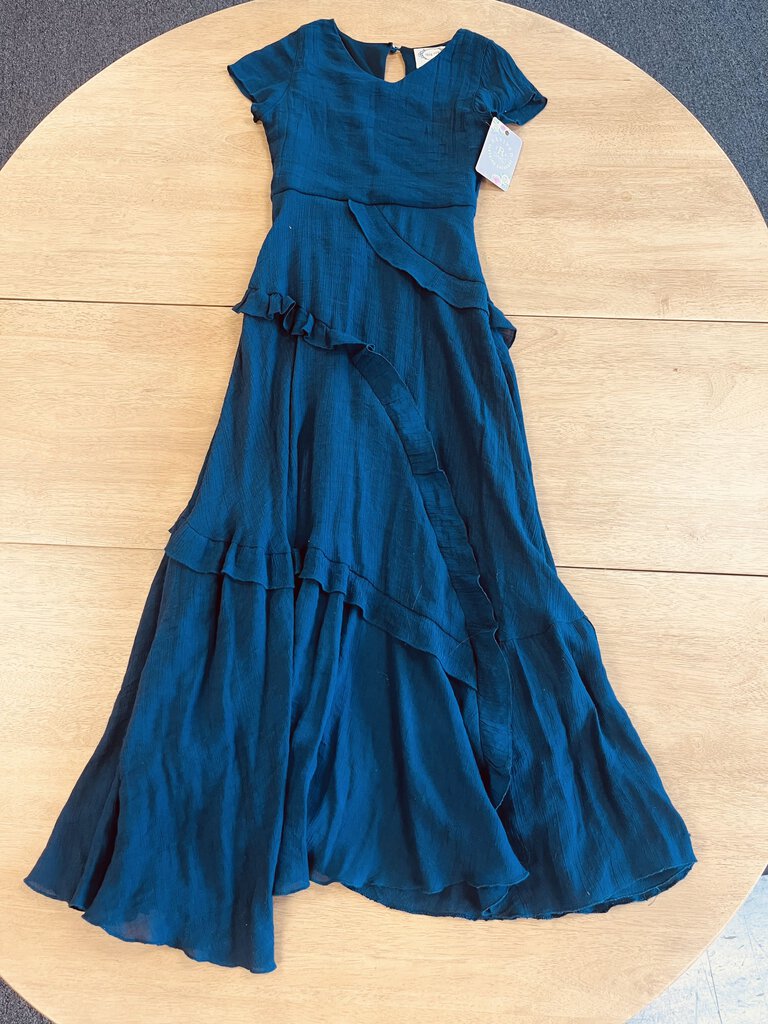 (7) Joyfolie Navy Ruffled Maxi Dress