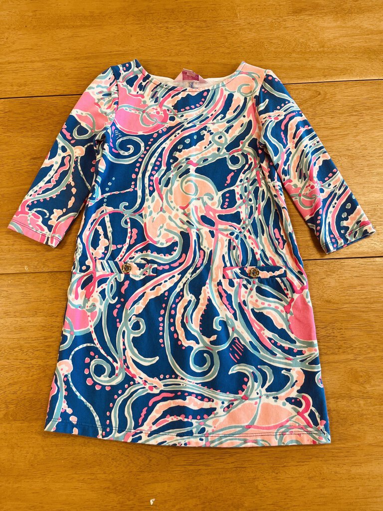 (6/7) Lilly Pulitzer Blue Pink Dress Girl's