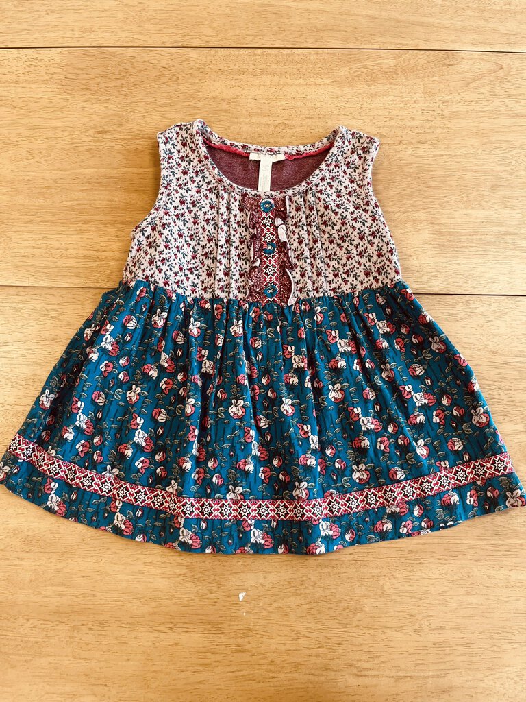 (6) Matilda Jane Maroon Tiered Top Girl's