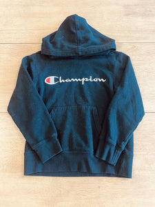 (7/8) Champion Boy's black Logo Hoodie