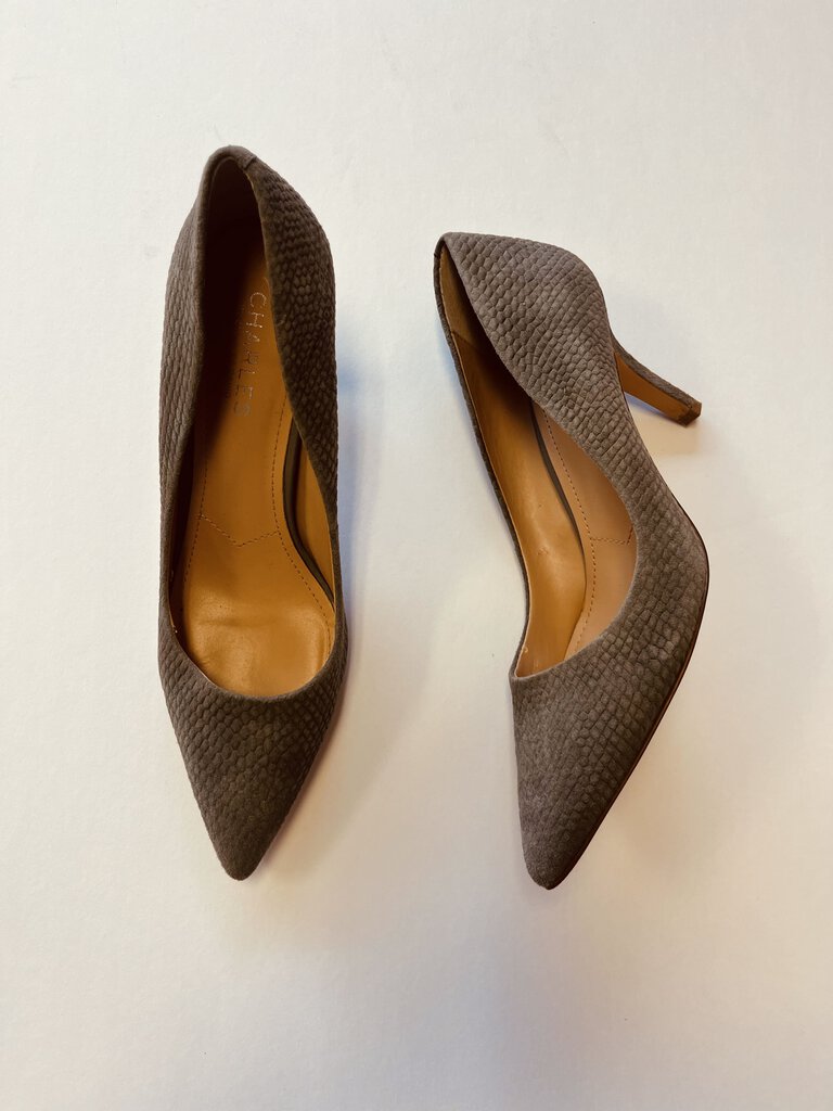 (8) Charles Grey Snake Print Heels Womens