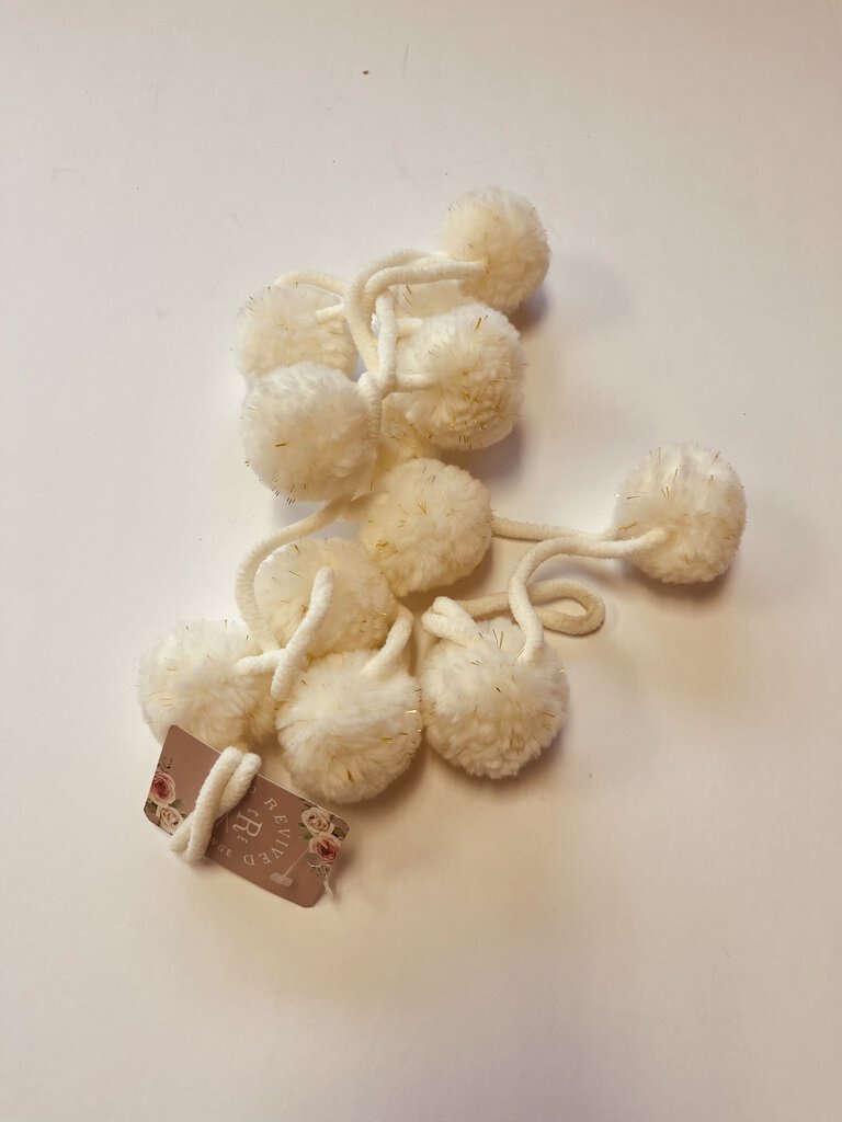White Pom Pom Garland