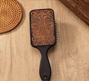 Western Tooled Hairbrush