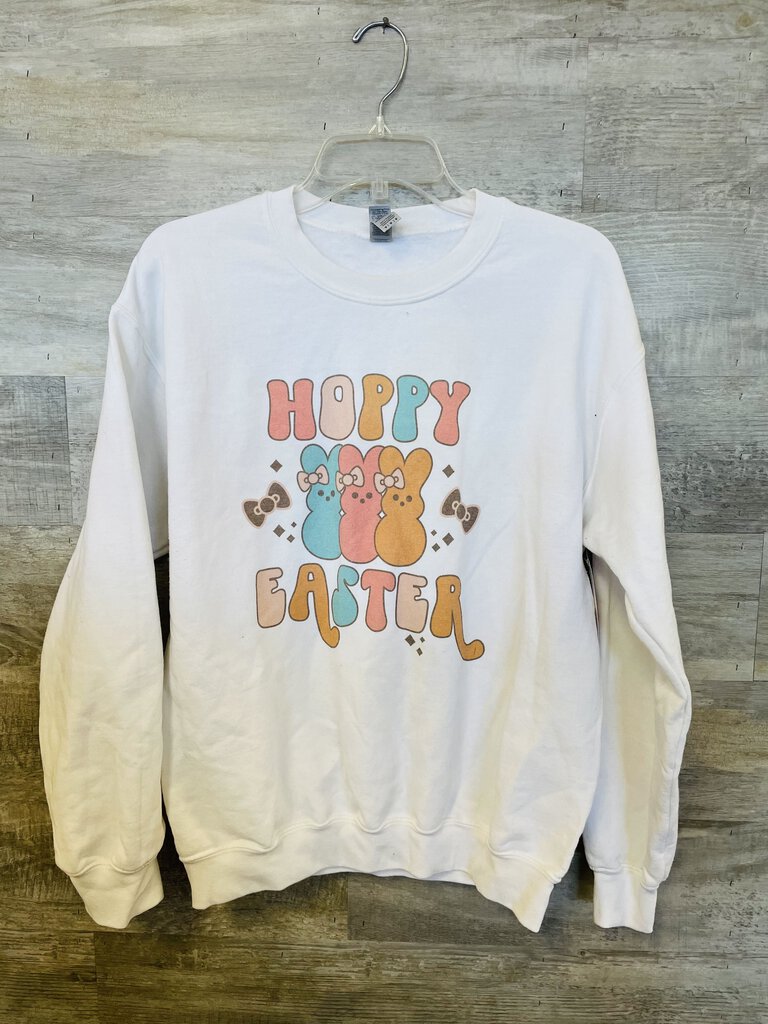 (M) Hoppy Easter Bunny Sweatshirt Womens