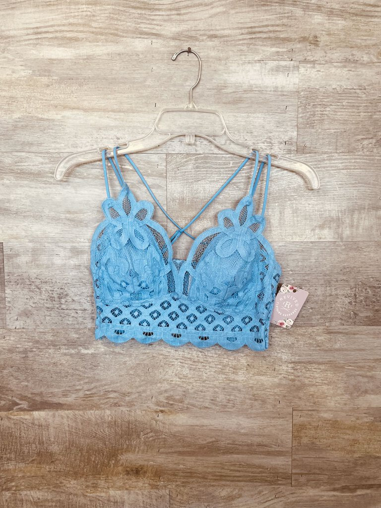 (S) Zenana Periwinkle LAce Bralette