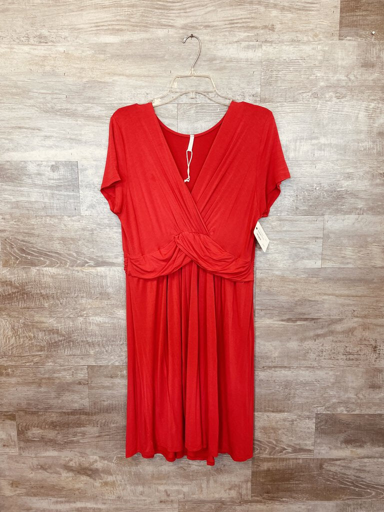 (2X) Pink Blush Red Dress Womens