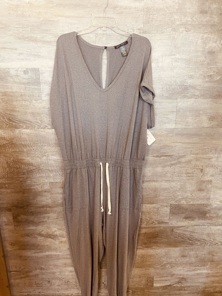 (3X) Just One Grey Jumpsuit Womens