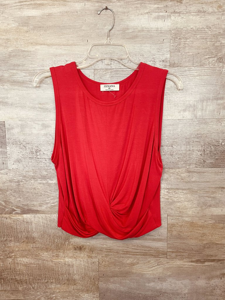 (XL) Zenana Red Tied Tank Womens