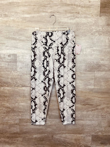 (L) Balance Collection White Snakeskin Leggings Womens