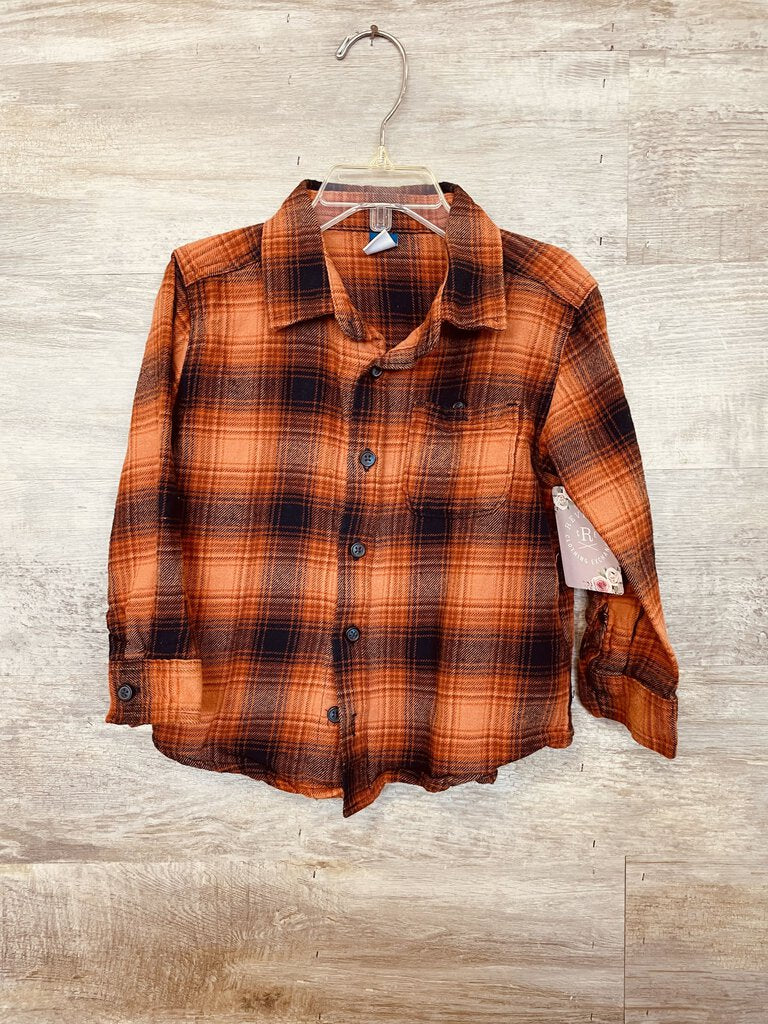 (4T) Old Navy Orange Flannel Boys