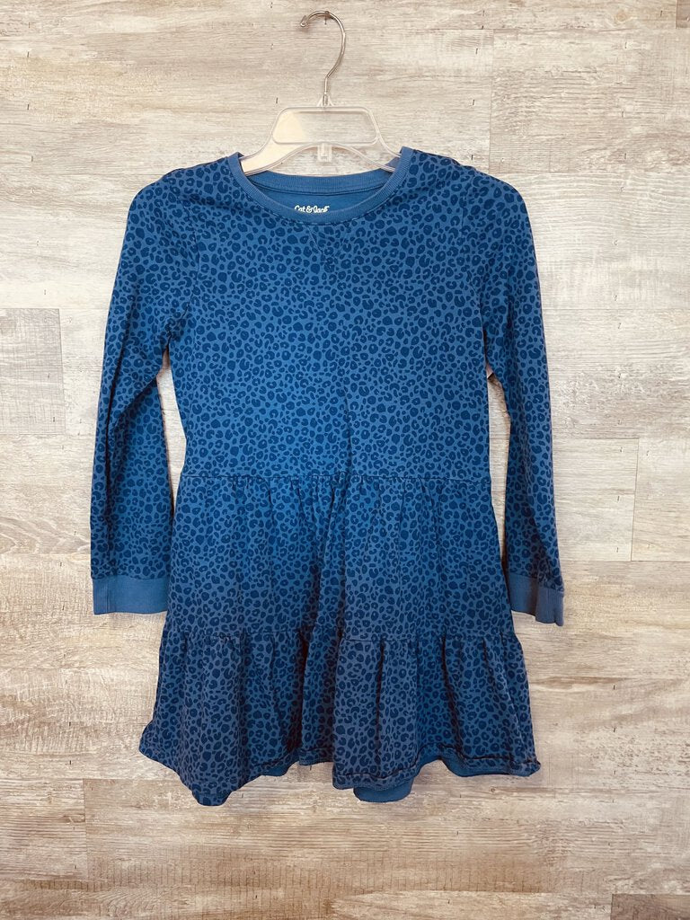 (10/12) Cat & Jack Blue Leopard Dress Girls