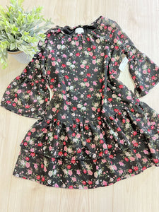 (10/12) Place Black Floral Dress Girl's