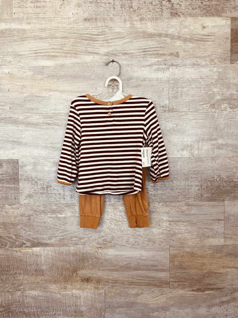 (12M) Cat & Jack Striped Ribbed Outfit Boys