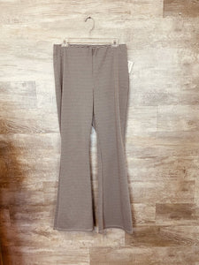 (L) H&M Tan Plaid Flare Pant Women's