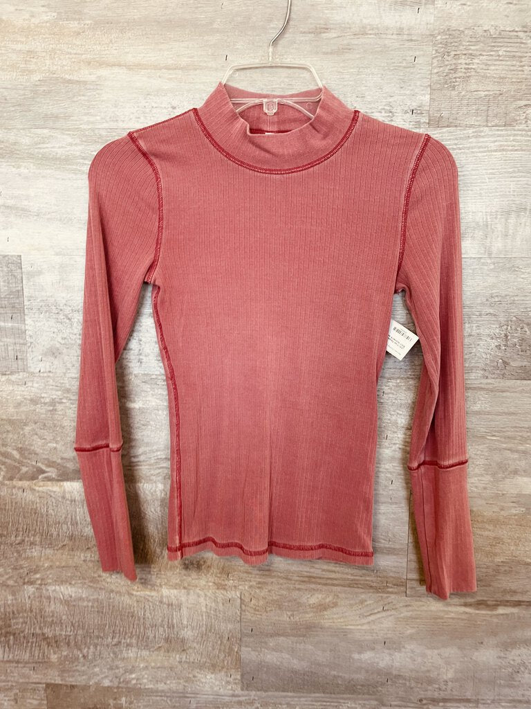 (XS) Free People Red Long Sleeve Shirt Women's