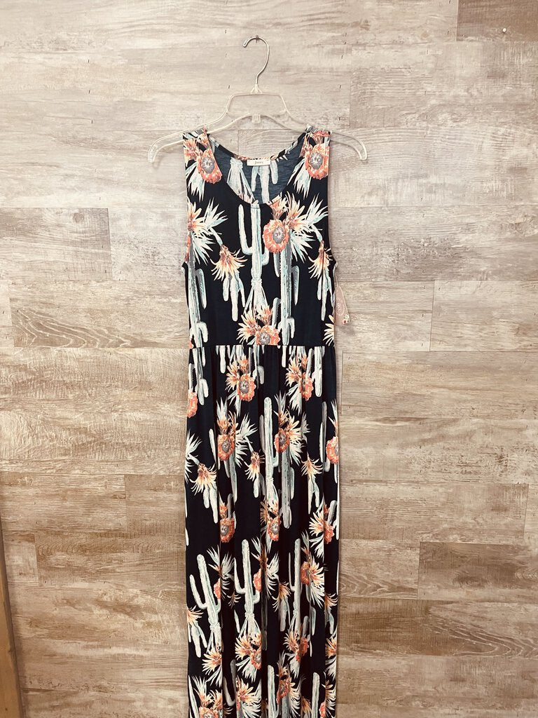 (S) Jodifl Navy Cactus Dress Womens
