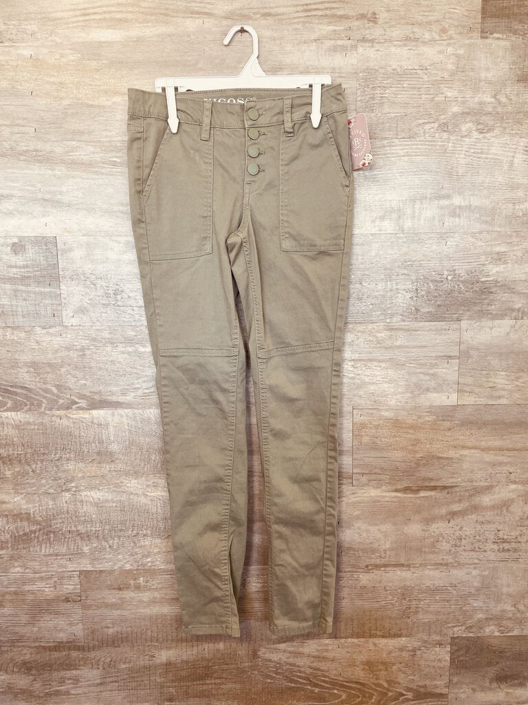 (14) Vigoss Olive Green Button Fly Jeans Girl's