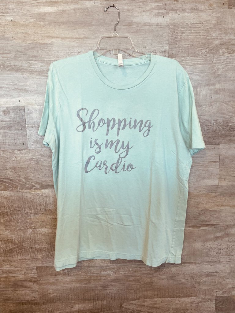 (XL) Boutique Light Green Shopping Cardio Tee Womens