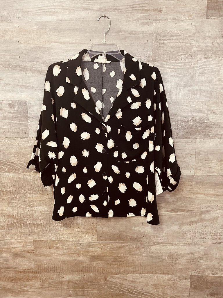 (S) Vine & Love Black Spotted Shirt Womens