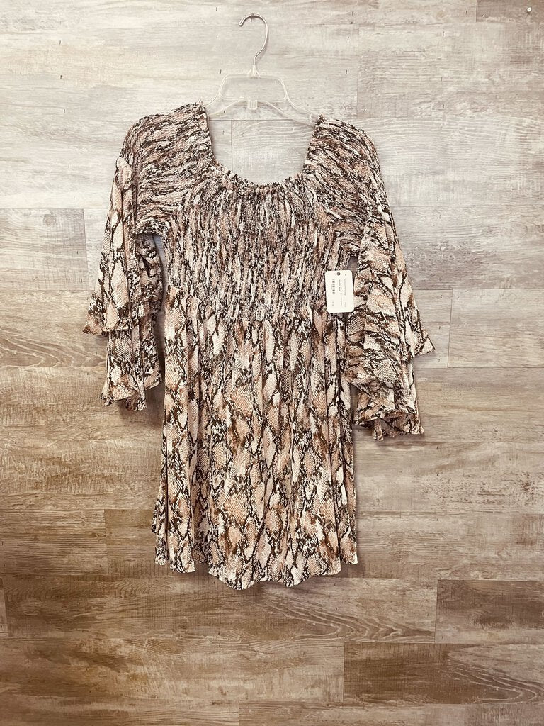 (S) Jodifl Mauve Snakeskin Dress Womens