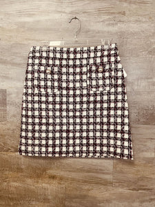 (2) Madison D'Amelie Pink White Tweed Skirt Womens