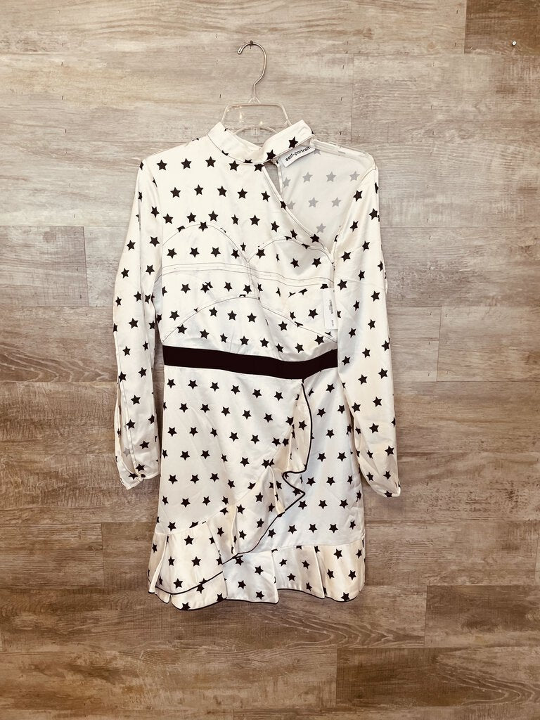 (6) Self Portrait White Star Dress Womens