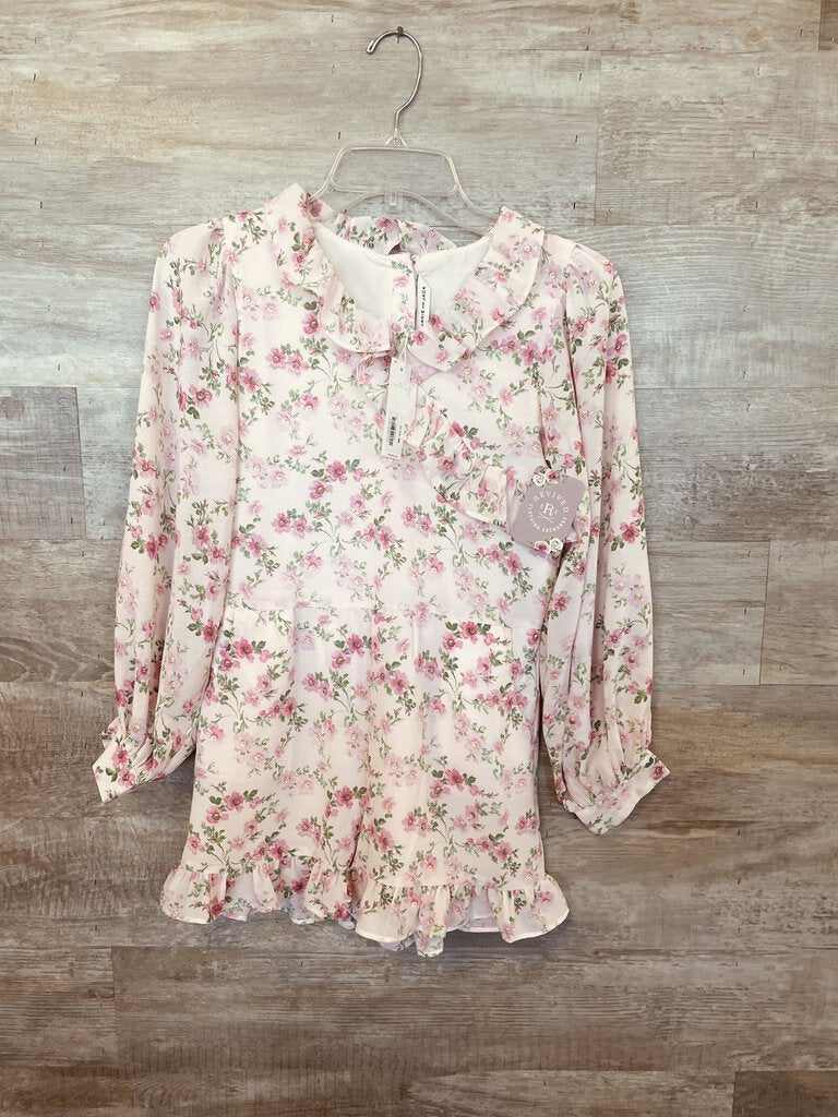 (12) Janie & Jack Pink Floral Romper Girl's