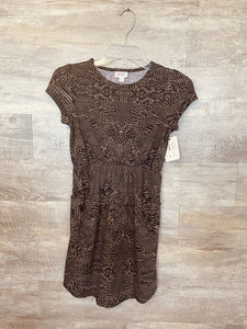 (12) LulaRoe Gray Tan Patterned Dress Girl's
