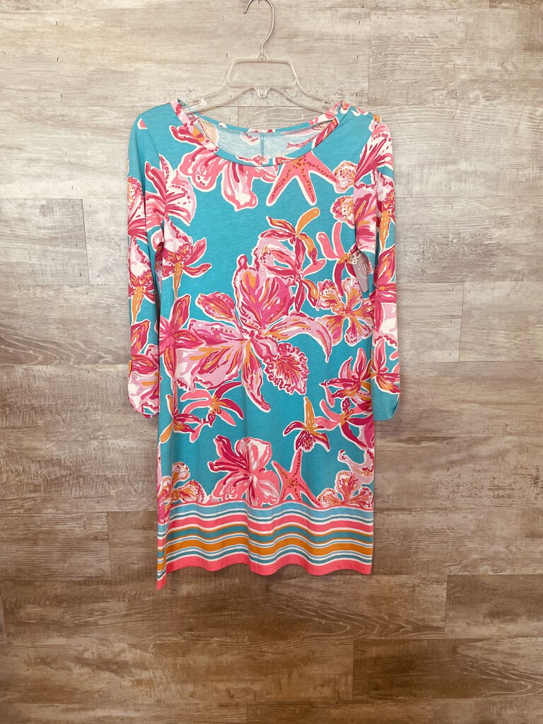 (S) Lilly Pulitzer Blue Pink Dress Womens