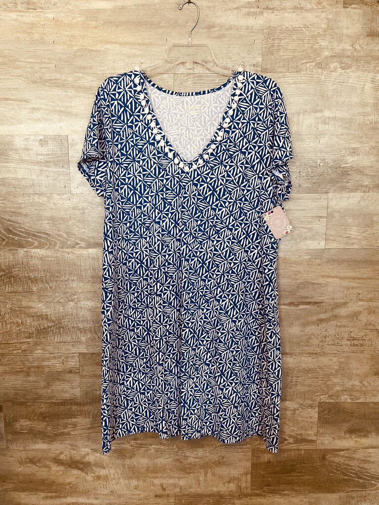 (XXL) Lilly Pulitzer Royal Blue Pom Pom Dress Women's