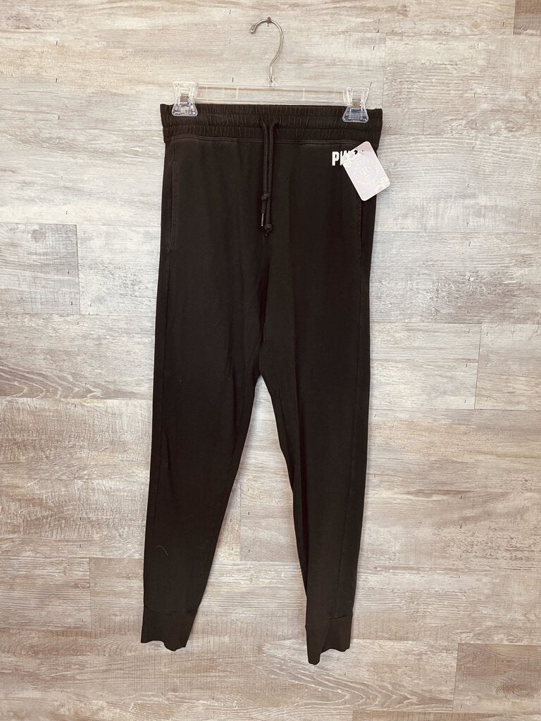 (S) PINK Black Logo Joggers Womens