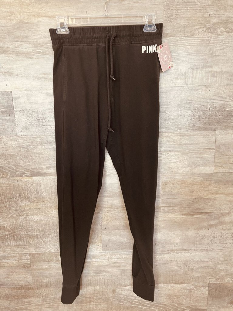 (S) PINK Black Logo Joggers Womens