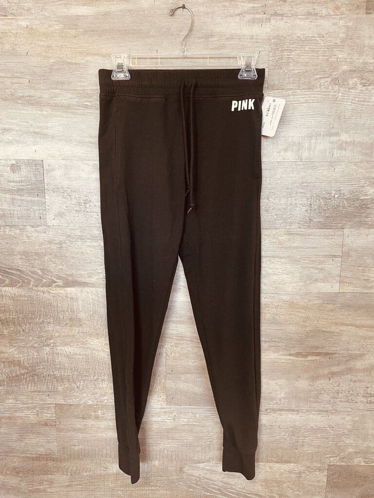 (S) PINK Black Logo Joggers Womens