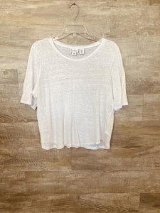 (XL) Nicole Miller Yellow Linen Top Womens