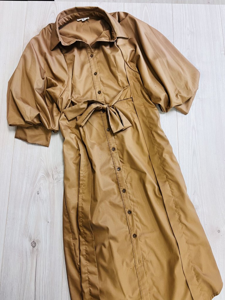 (M) Entro Tan Tie Front Dress Women's