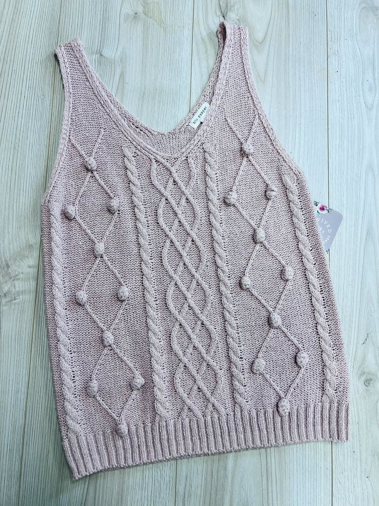 (S) Blu Pepper Blush Knit Tank Womens
