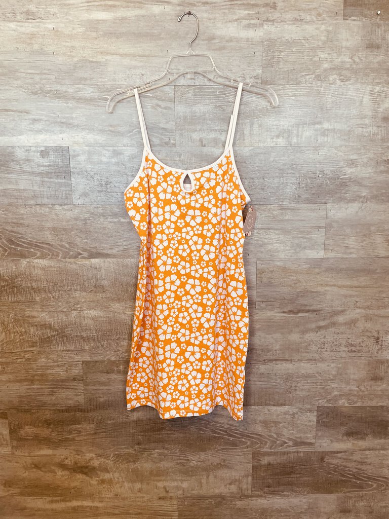 (L) Clock House Orange Tropical Dress Womens
