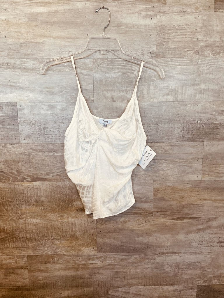 (M) Fate White Satin Tank Womens