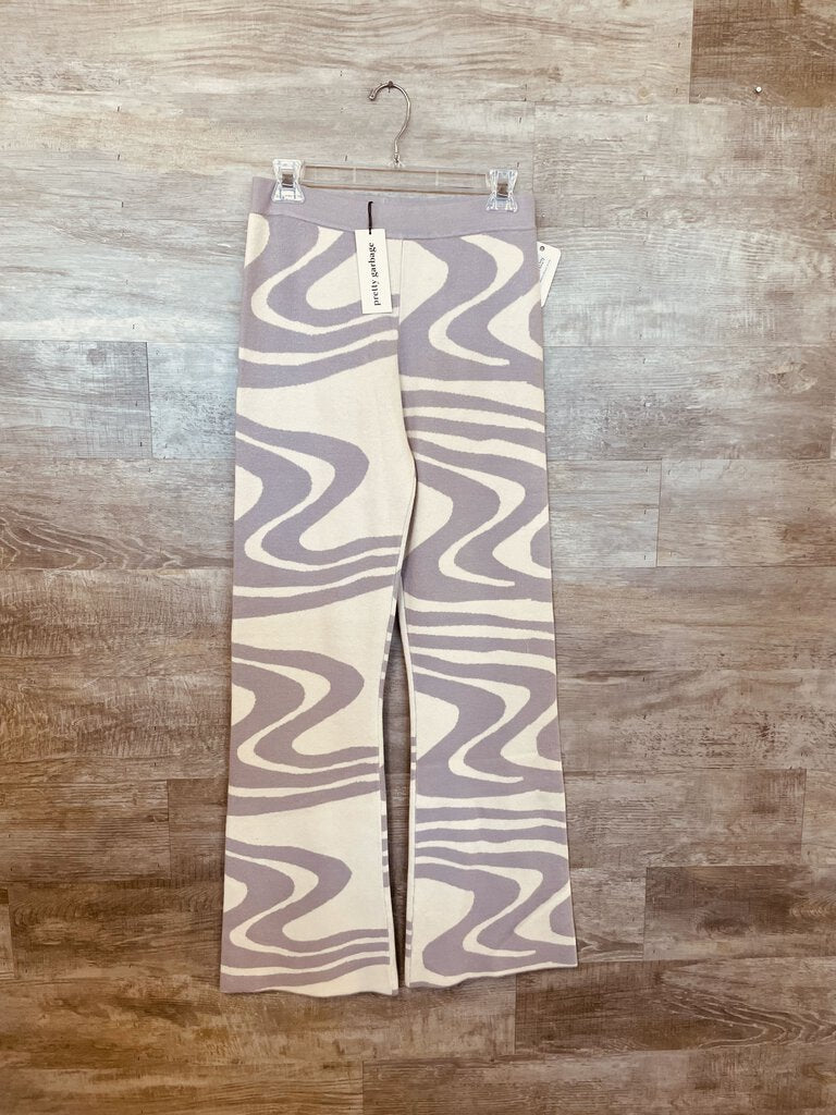 (L) Pretty Garbage Purple Swirl Pants Womens