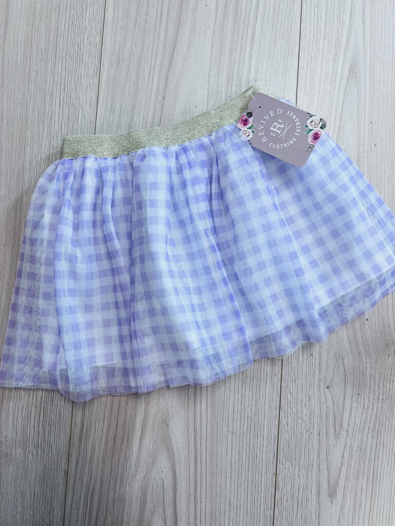 (4) Carter's Purple Gingham Skirt Girls