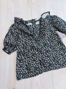 (7/8) Jessica Simpson Grey Floral Shirt Girls
