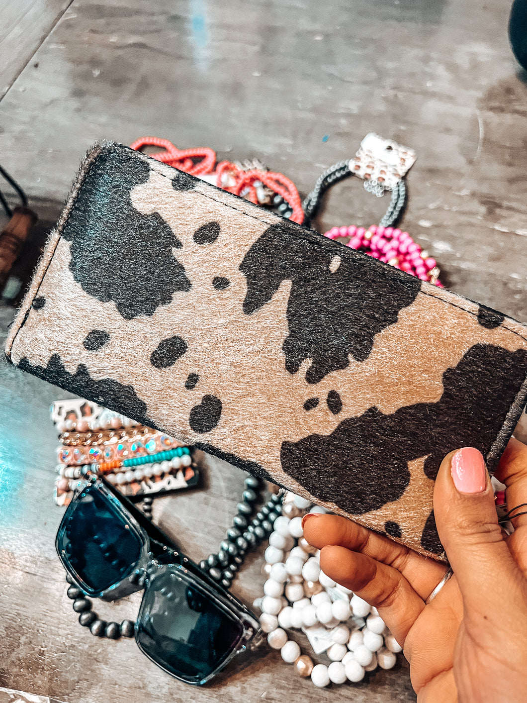 Cowhide Zip Wallet