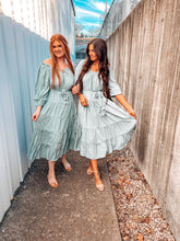 Load image into Gallery viewer, The Boho Babe Sage Green Dress