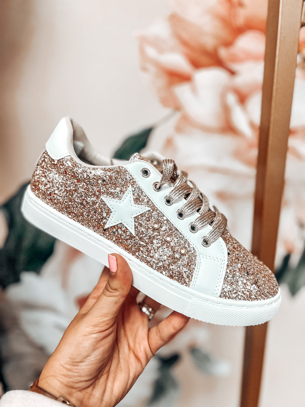 The Sofia Gold Sparkle Sneaker