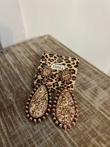 Rose Gold Sparkle Drop Earring